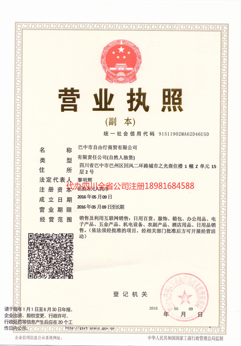 广水广水自由行商贸有限公司